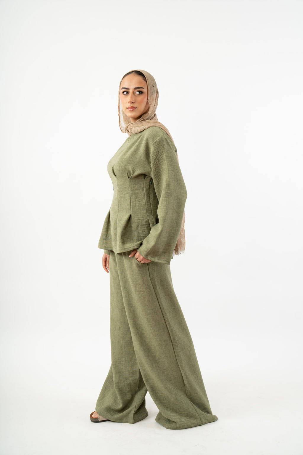 Snatched Waist Set in Olive