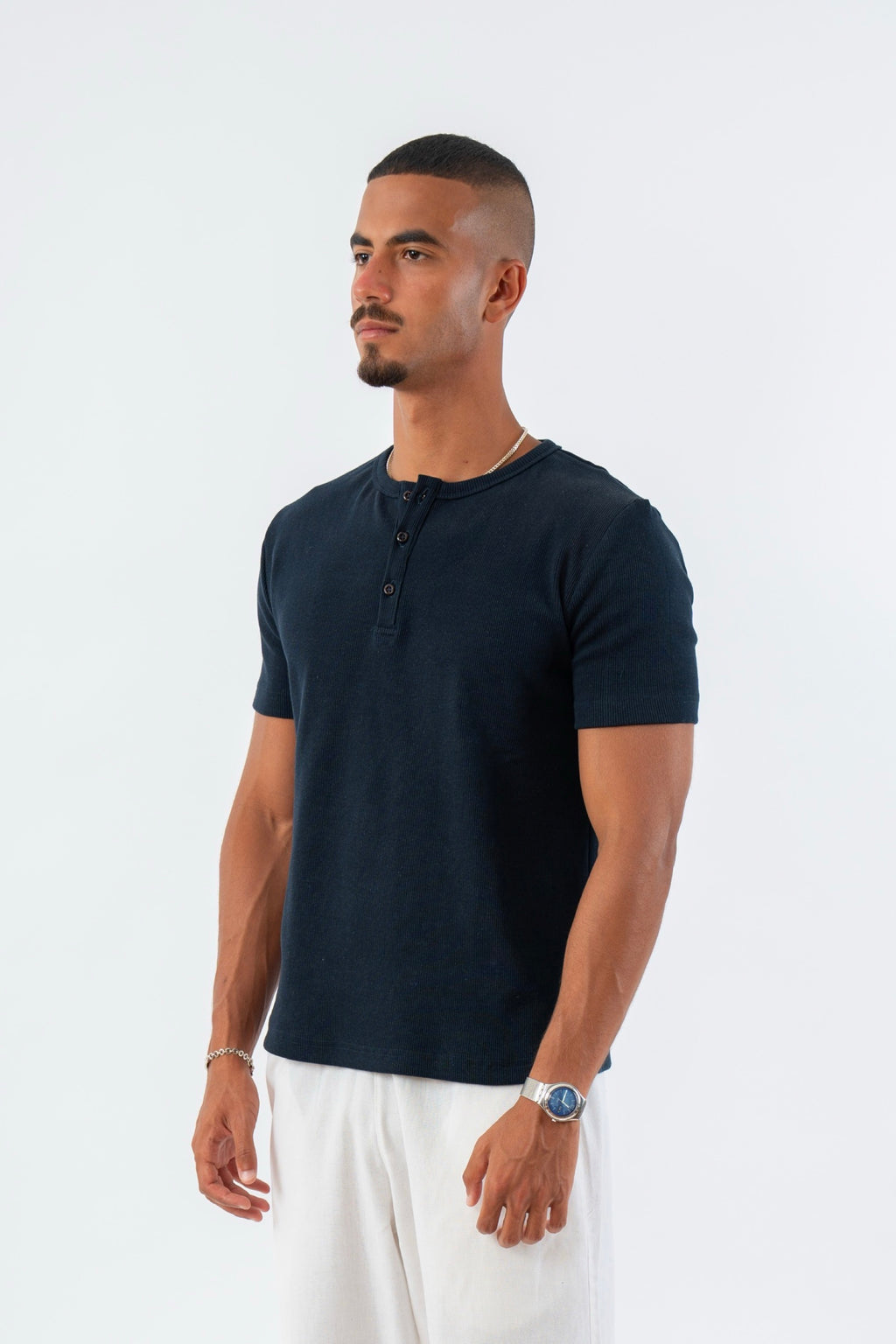 Classic Henley in Navy