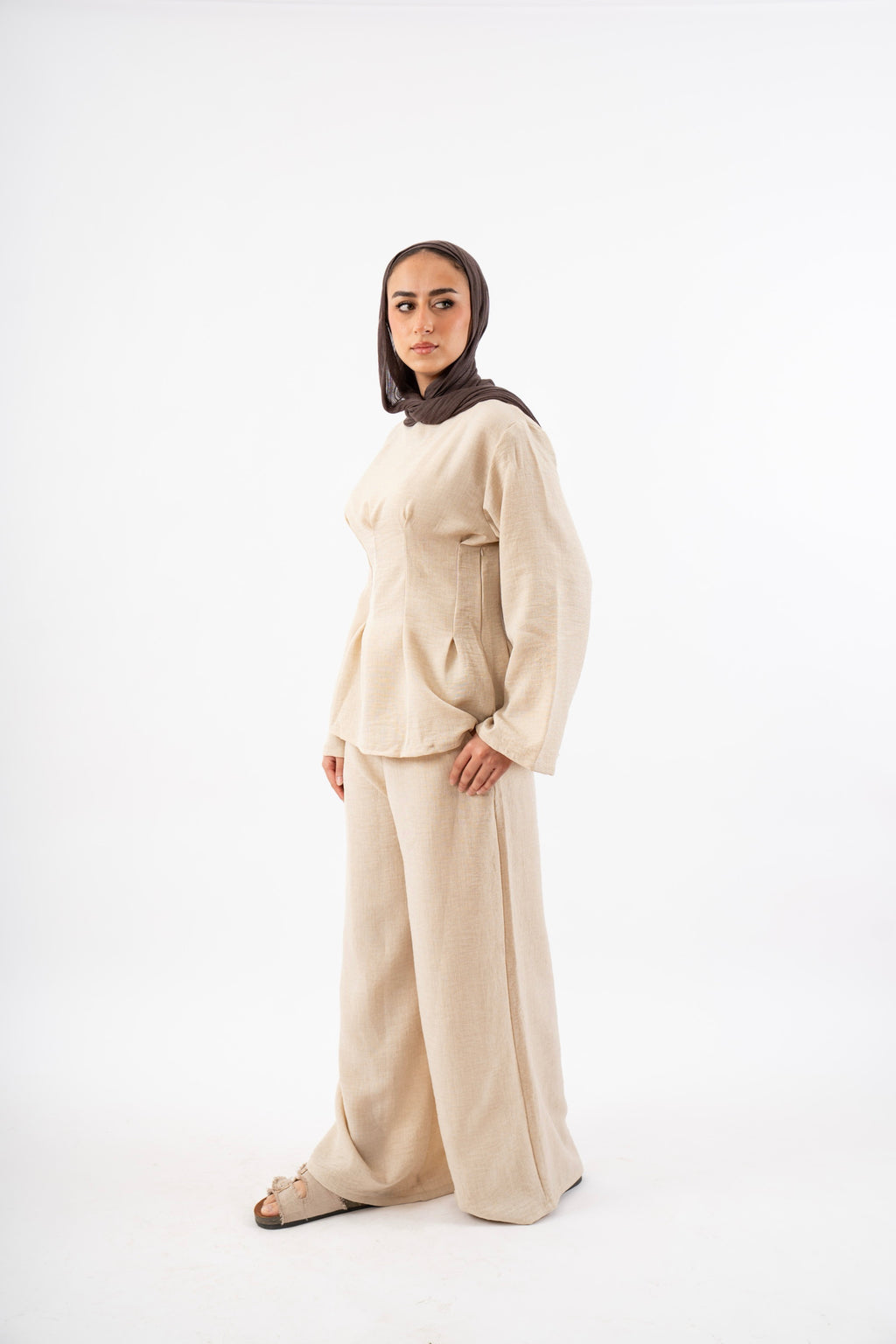 Snatched Waist Set in Beige