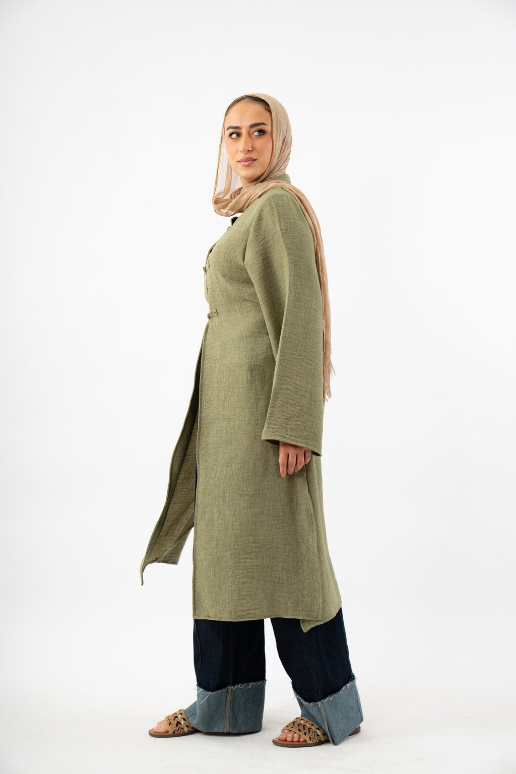 The Japanese Kimono in Olive